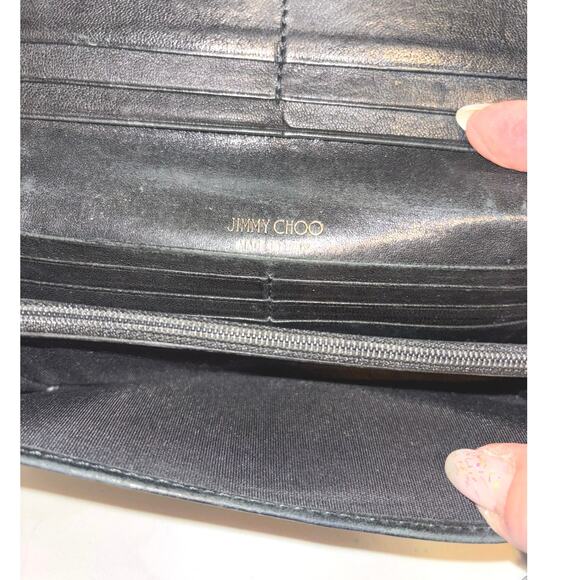 Jimmy Choo Black Leather “Stars” Wallet and Key Holder Set - Picture 3 of 6